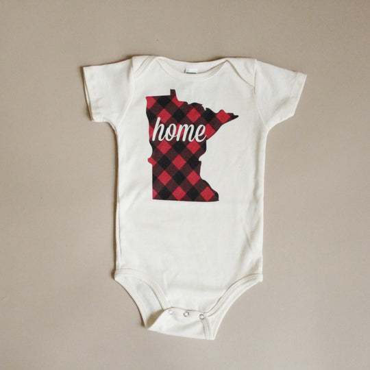 Minnesota Buffalo Plaid Organic Bodysuit