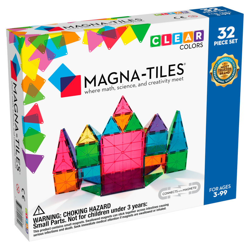Clear Colors 32 Piece Set by Magna-Tiles Toys Magna-Tiles   