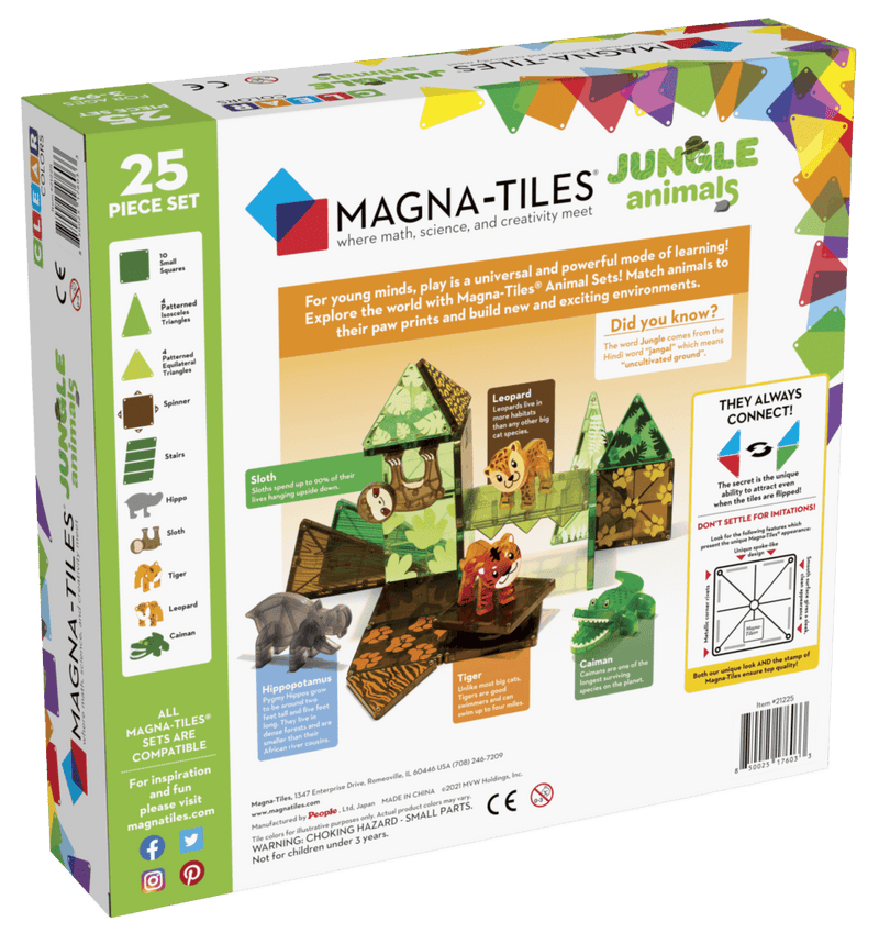 Jungle Animals 25 Piece Set by Magna-Tiles Toys Magna-Tiles   