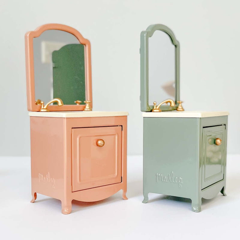 Sink Dresser with Mirror, Mouse - Dark Mint Toys Maileg   