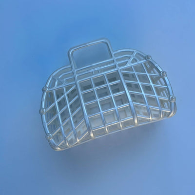 Mini Retro Jelly Baskets Accessories JustforZo Boutique Pearl White  