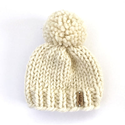 Knit PomPom Monarch Beanie - Birch by Canopy Supply Co. Accessories Canopy Supply Co.   