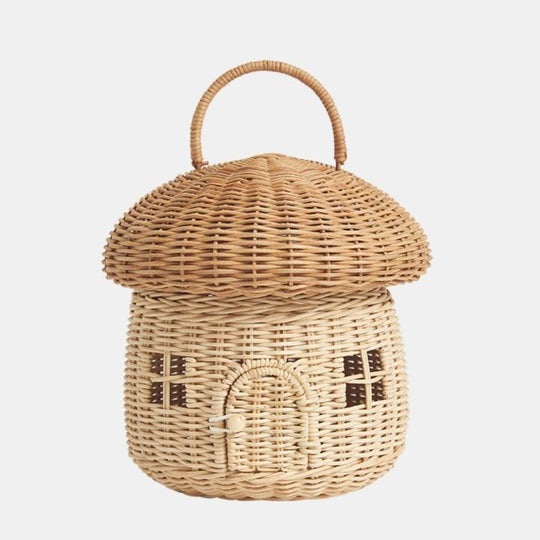 Rattan Mushroom Basket - Natural by Olli Ella