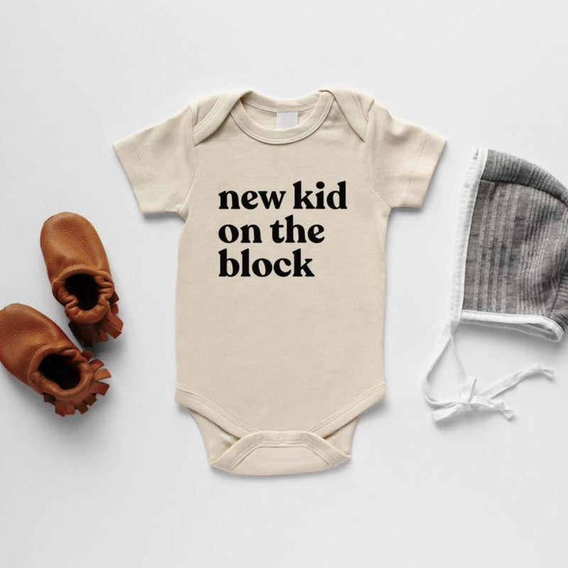 New Kid on the Block Organic Baby Bodysuit - Natural by Gladfolk Apparel Gladfolk   