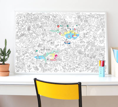 4 Seasons Giant Coloring Poster With Tomato Seeds Pencil by OMY Toys OMY   