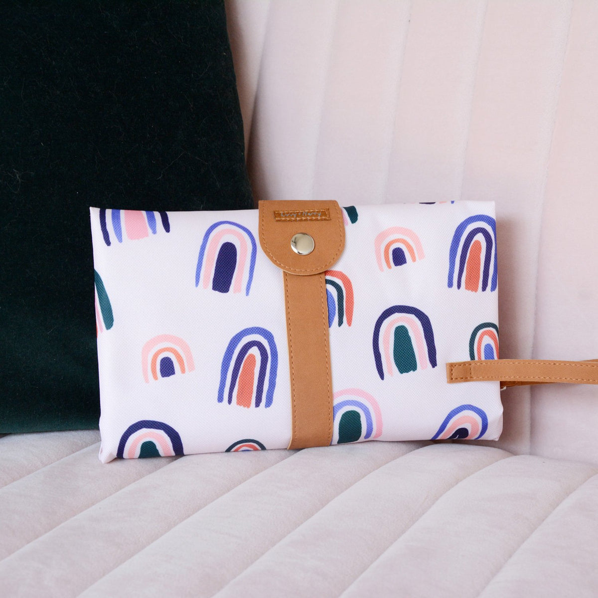 Travel Baby Change Mat - Ochre Rainbows by The Somewhere Co. Bath + Potty The Somewhere Co.   