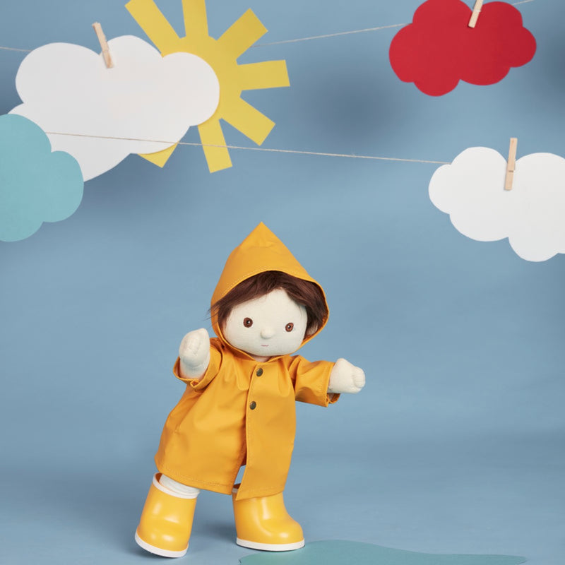 Dinkum Doll Rainy Play Outfit - Yellow by Olli Ella Toys Olli Ella   