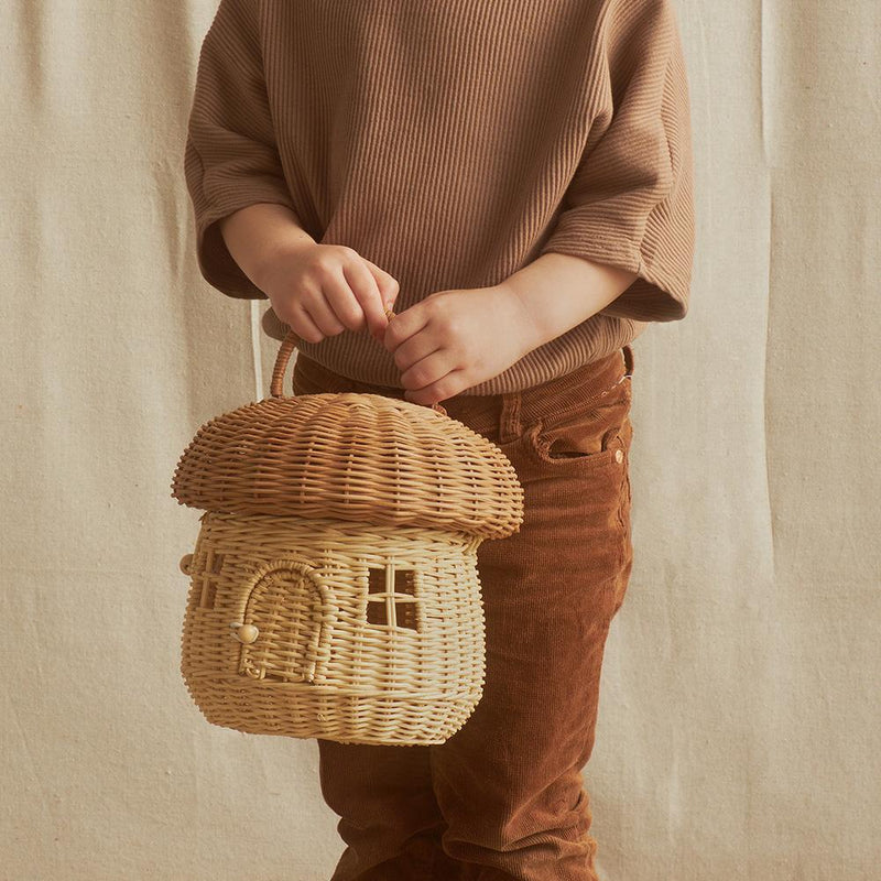 Rattan Mushroom Basket - Natural by Olli Ella Accessories Olli Ella   