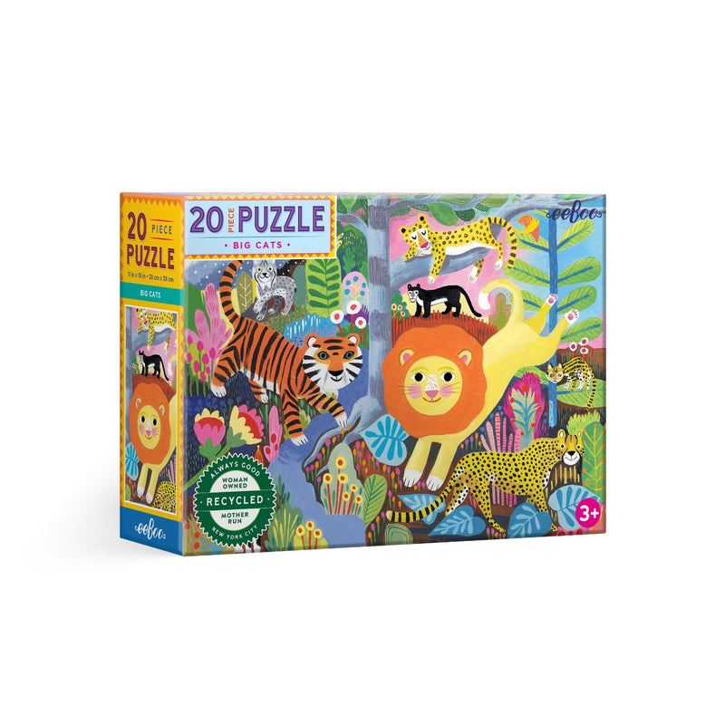 20 Piece Puzzle - Big Cats by Eeboo Toys Eeboo   
