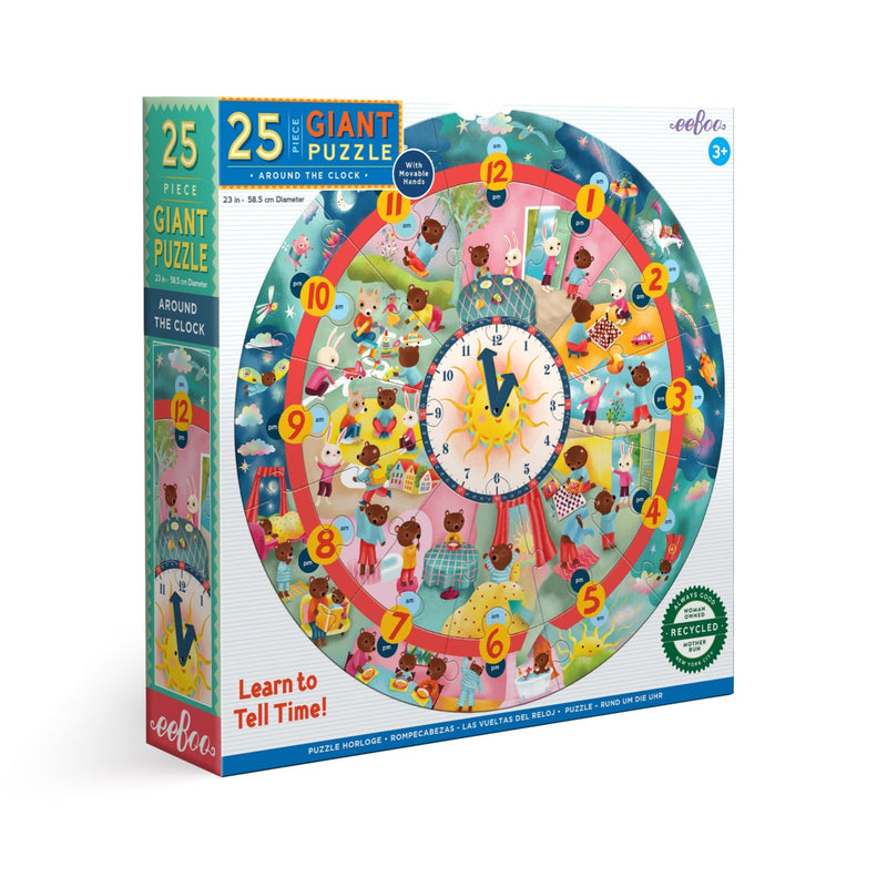 25 Piece Giant Puzzle - Around the Clock by Eeboo Toys Eeboo   