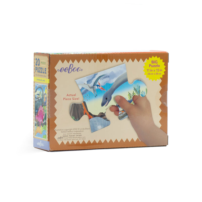 20 Piece Puzzle - Dinosaur Land by Eeboo Toys Eeboo   