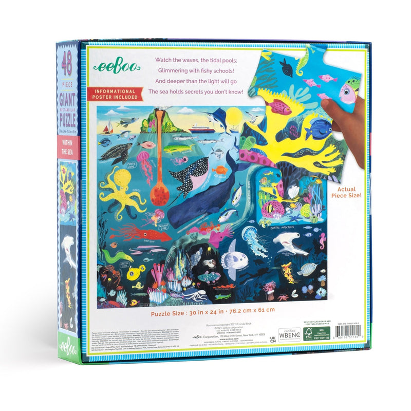 48 Piece Giant Puzzle - Within the Sea by Eeboo Toys Eeboo   