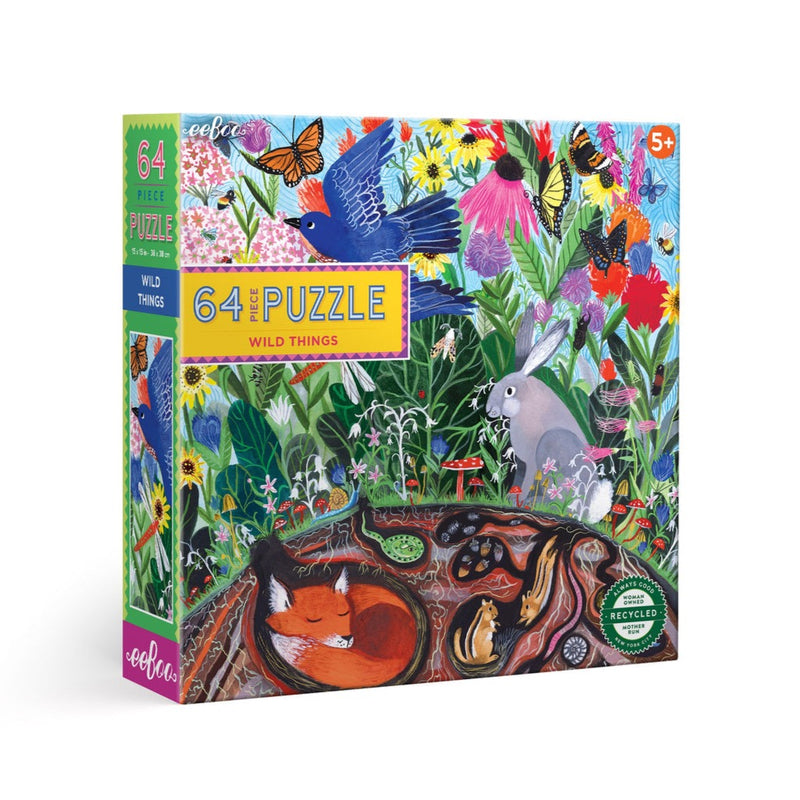 64 Piece Puzzle - Wild Things by Eeboo Toys Eeboo   