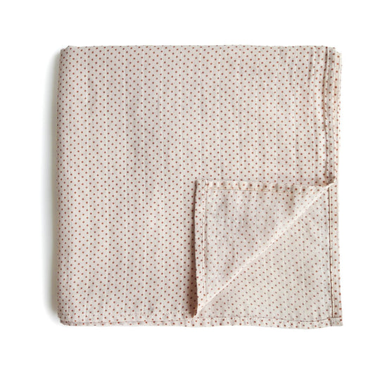 Organic Muslin Swaddle - Caramel Polka Dot by Mushie & Co