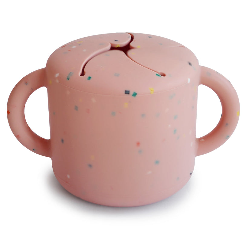 Silicone Snack Cup - Powder Pink Confetti Nursing + Feeding Mushie & Co   