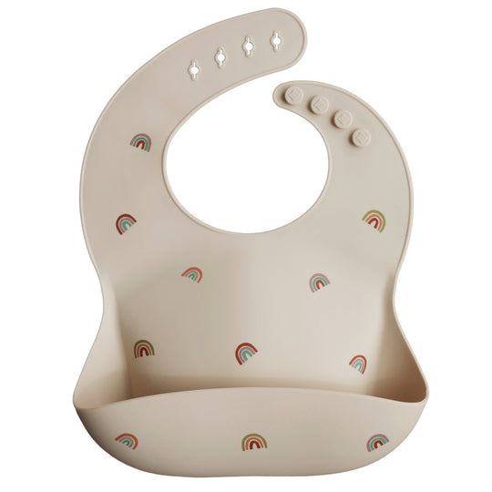 Silicone Baby Bib - Rainbows by Mushie & Co
