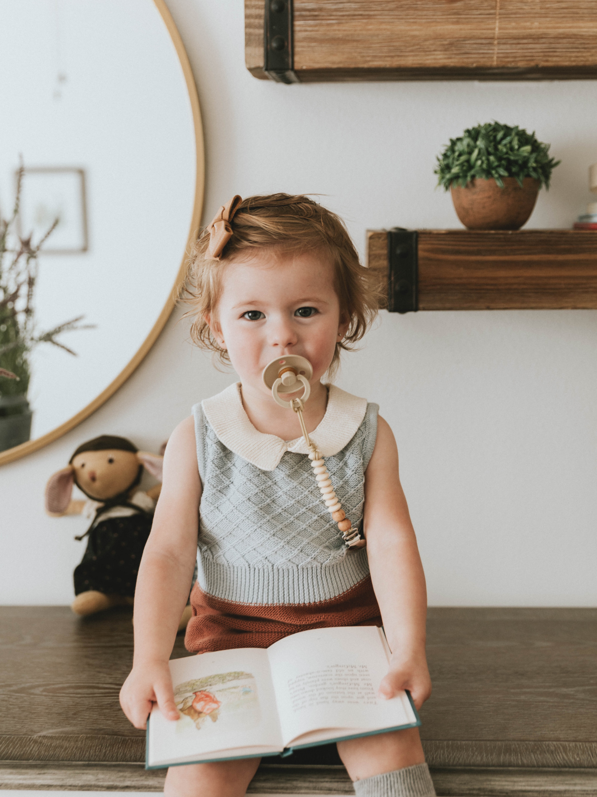 River Pacifier Clip - Wheat by Pretty Please Teethers Infant Care Pretty Please Teethers   