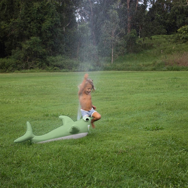 Inflatable Giant Sprinkler Shark Tribe - Khaki by Sunnylife
