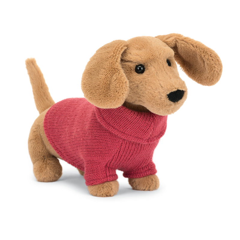 Sweater Sausage Dog Pink - 9 Inch by Jellycat Toys Jellycat   