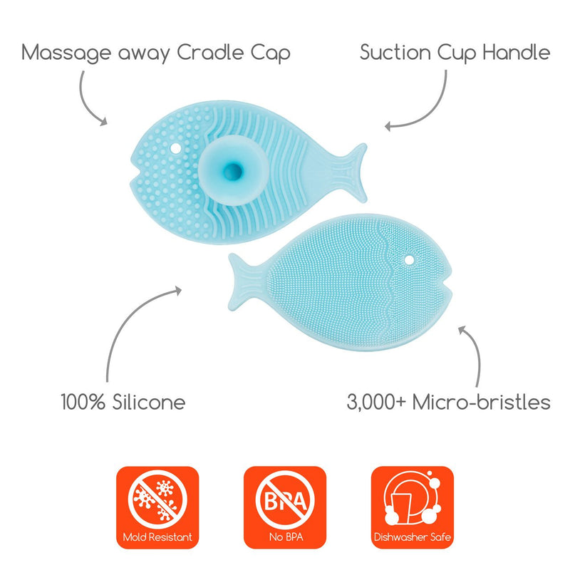 Silicone Mini Bath Scrub - Aqua Fish by InnoBaby Bath + Potty InnoBaby   