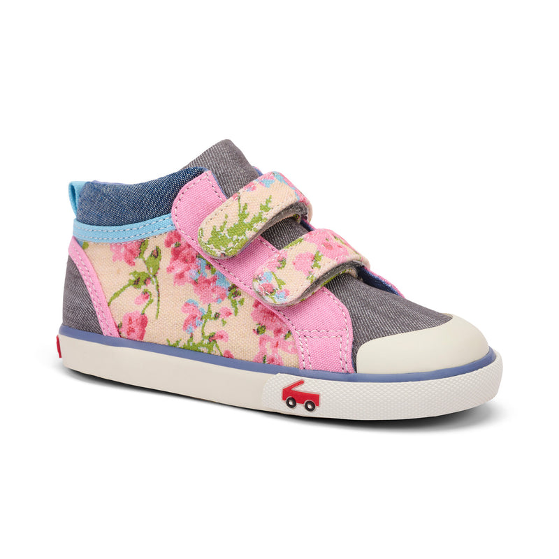 Kya Sneaker - Beige Floral Mix by See Kai Run