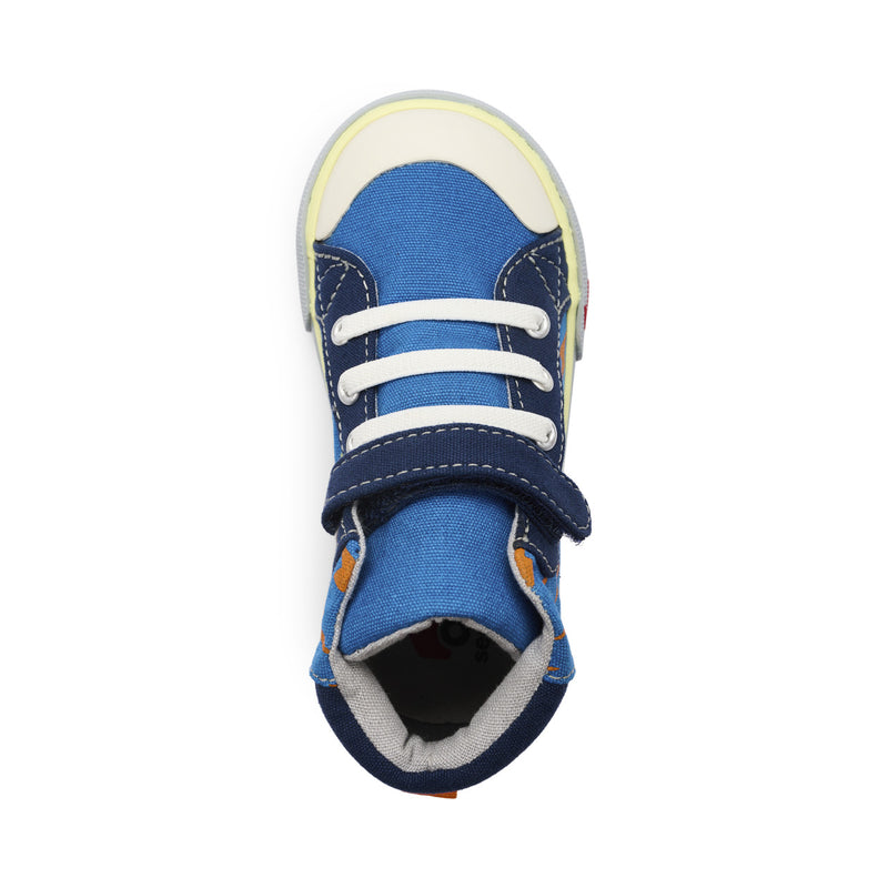 Dane High Top Sneakers - Blue Bolts by See Kai Run