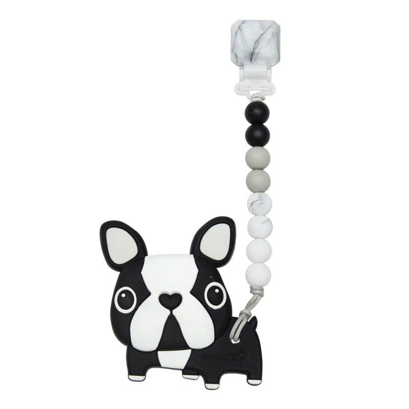 Black Boston Terrier Teether Set Gem by Loulou Lollipop Toys Loulou Lollipop   