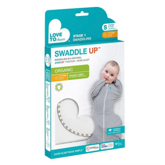 Swaddle Up 1.0 Tog Organic Stretch Cotton - Cream by Love to Dream