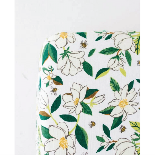 Cotton Muslin Crib Sheet - Magnolia by Clementine Kids