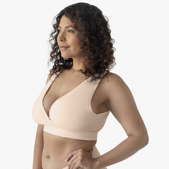 Extra Soft Organic Cotton Wireless Nursing &amp; Maternity Bra - Beige by Kindred Bravely