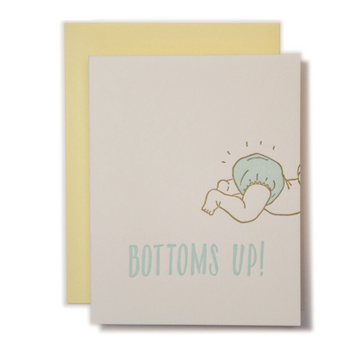 Bottoms Up Baby Card by Ladyfingers Letterpress Paper Goods + Party Supplies Ladyfingers Letterpress   