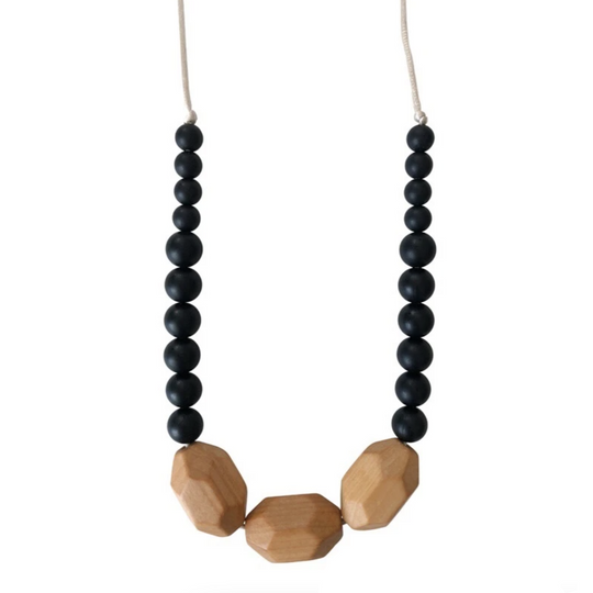 Austin Teething Necklace - Black by Chewable Charm