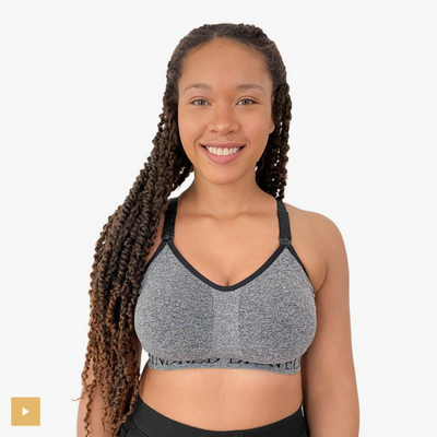 Kindred Bravely Ribbed Signature Cotton Busty Nursing & Maternity Bra for  for E, F, G, H, I Cup (Black, Small Busty) at  Women's Clothing store