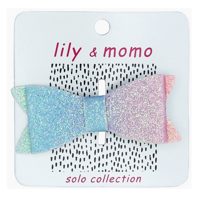 Glitter Bow Hair Clip - Unicorn by Lily + Momo Accessories Lily + Momo   