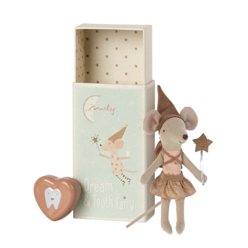 Tooth Fairy Big Sister Mouse in Matchbox - Rose by Maileg Toys Maileg   