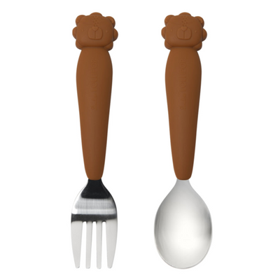 Kids' Spoon & Fork Set - Lion by Loulou Lollipop Nursing + Feeding Loulou Lollipop   