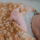 Whimsy Floral Swaddle - Mustard by Mini Wander Bedding Mini Wander   