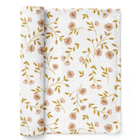 Wildflower Swaddle - White by Mini Wander
