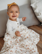 Wildflower Swaddle - White by Mini Wander Bedding Mini Wander   