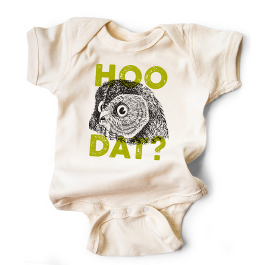 Hoo Dat? Bodysuit - Natural by Wry Baby