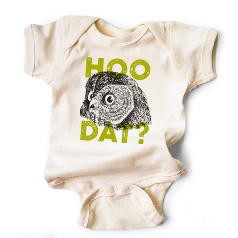 Hoo Dat? Bodysuit - Natural by Wry Baby Apparel Wry Baby   