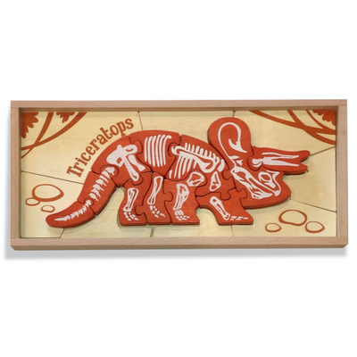 Double Sided Dino Skeleton Puzzle - Triceratops by BeginAgain Toys Begin Again   