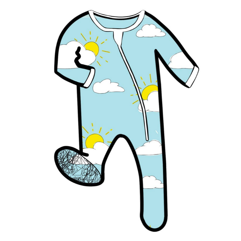 Cloudy Suns Bamboo Footed Sleeper by Peregrine Apparel Peregrine Kidswear   