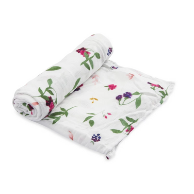 Deluxe Bamboo Single Swaddle - Berry Patch by Little Unicorn Bedding Little Unicorn   