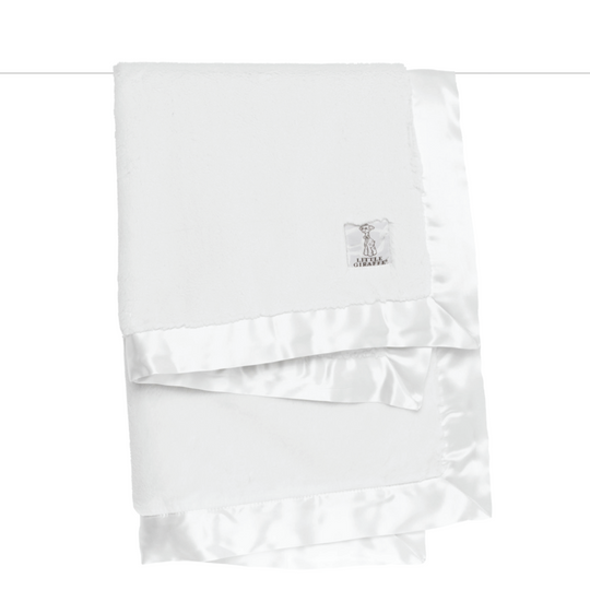Luxe Solid Baby Blanket - White by Little Giraffe