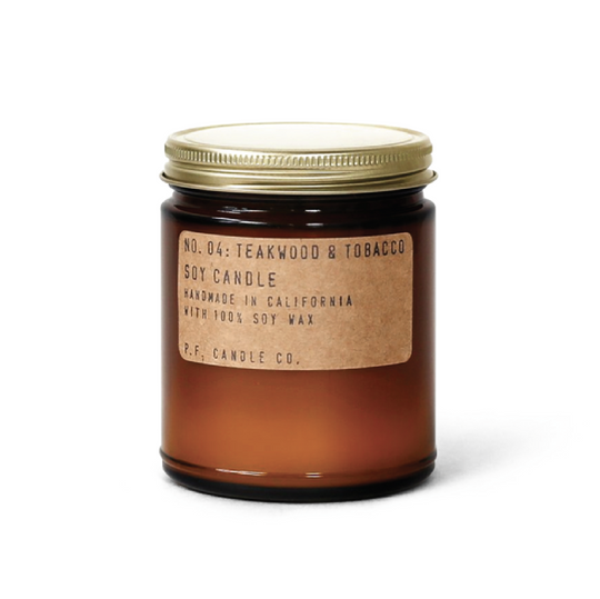 Teakwood + Tobacco Soy Candle - Standard by PF Candle Co