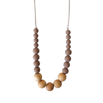 Landon Teething Necklace - Desert Taupe by Chewable Charm Accessories Chewable Charm   