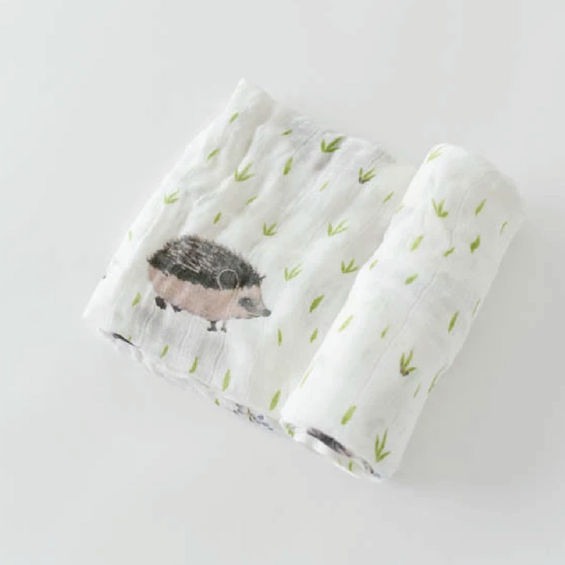 Deluxe Bamboo Single Swaddle - Hedgehog by Little Unicorn Bedding Little Unicorn   