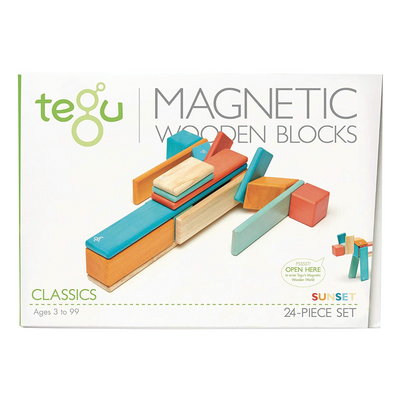 Magnetic Block Set 24 Pc Set - Sunset by Tegu Toys Tegu   