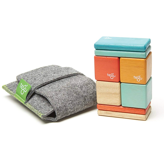 Magnetic Block Set 8 Pc Original Pocket Pouch - Sunset by Tegu